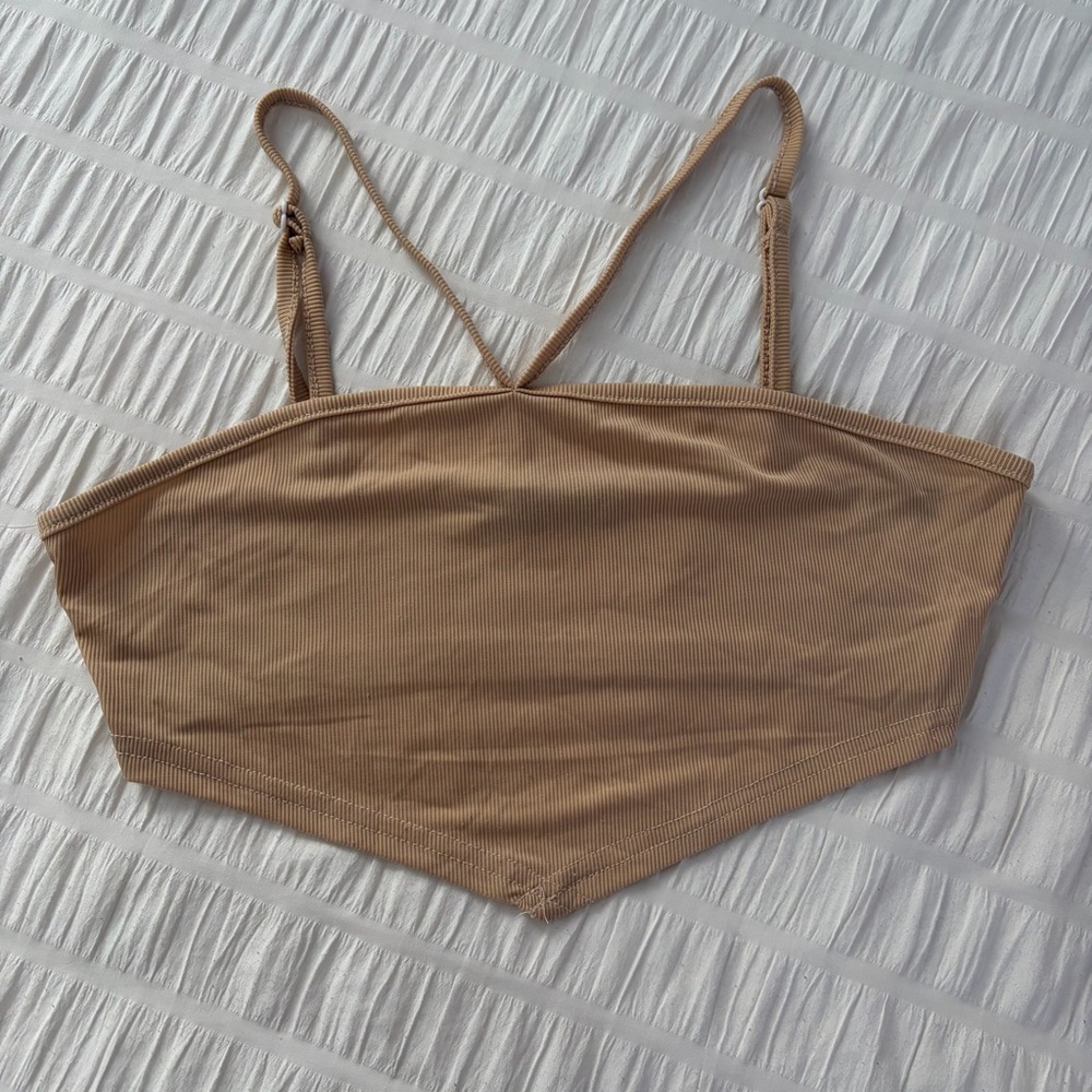 Tan Triangle Crop Top